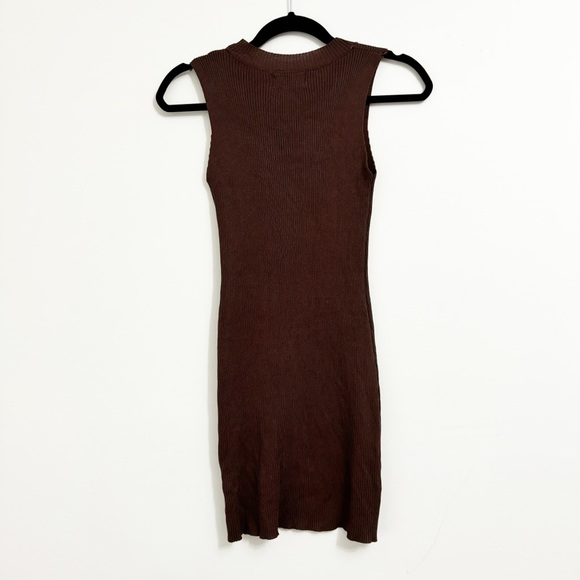Diesel Ribbed Knit Tank Dress Brown Small - Picture 5 of 5